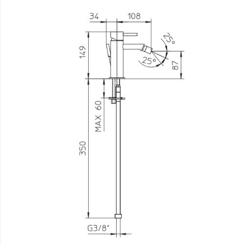 494111XX Palazzani Digit смеситель для биде 494111XX - фото 10494