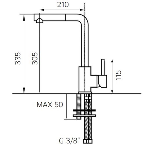125357XX Palazzani Idrotech высокий смеситель для кухни c поворотным вытяжным изливом, 3/8" - фото 10515