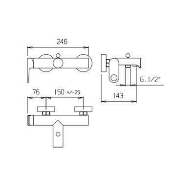 081015XX Palazzani Wild настенный смеситель для ванны и душа 081015XX