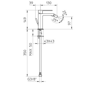 584011XX Palazzani Qadra смеситель для биде 584011XX
