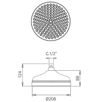 992606XX Palazzani верхний душ, 210 мм 992606XX