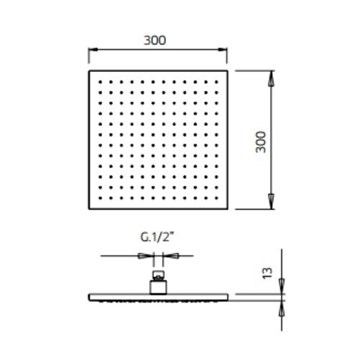 9926A9XX Palazzani верхний душ 300х300 мм 9926A9XX