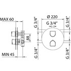 802604XX Palazzani MonteCarlo внешняя часть термостатического смесителя для душа на 1-3 потребителя, 1/2”-3/4” - фото 11738