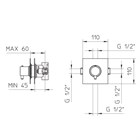 962585XX Palazzani MIDI внешняя часть центрального термостатического смесителя, 1/2"-3/4" 962585XX - фото 12205