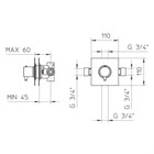 962585XX Palazzani MIDI внешняя часть центрального термостатического смесителя, 1/2"-3/4" 962585XX - фото 12206