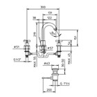 623253XX Palazzani Formula врезной смеситель для раковины на 3 отверстия с донным клапаном 623253XX - фото 13087